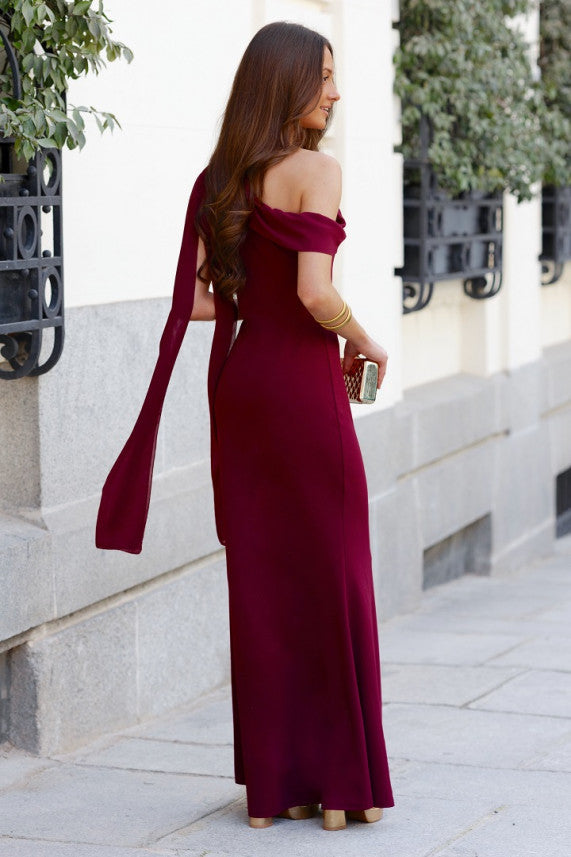 Vestido Hamdam burdeos